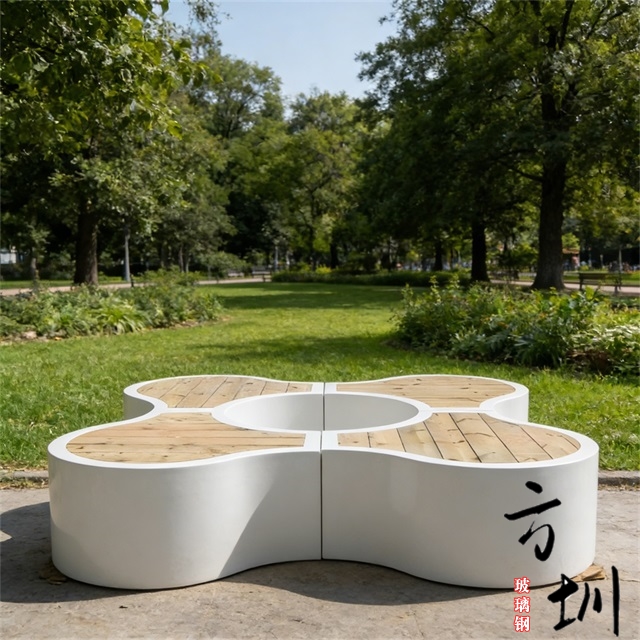 户外组合式玻璃钢防腐木树池座椅 户外组合式玻璃钢防腐木树池座椅