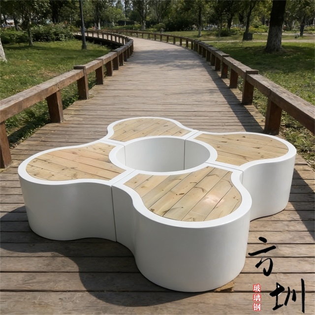户外组合式玻璃钢防腐木树池座椅 户外组合式玻璃钢防腐木树池座椅