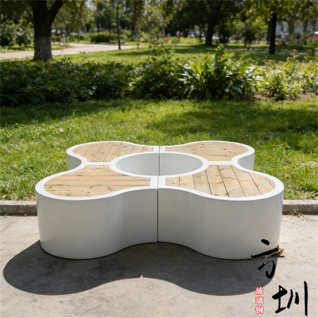 户外组合式玻璃钢防腐木树池座椅 户外组合式玻璃钢防腐木树池座椅