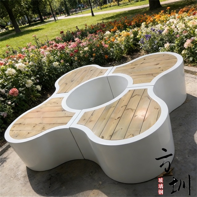 户外组合式玻璃钢防腐木树池座椅 户外组合式玻璃钢防腐木树池座椅
