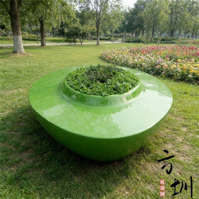 户外绿色喷漆玻璃钢花池座椅 户外绿色喷漆玻璃钢花池座椅