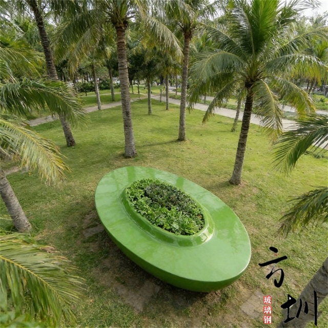 户外绿色喷漆玻璃钢花池座椅 户外绿色喷漆玻璃钢花池座椅