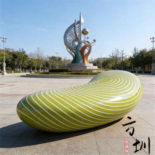 斑马纹玻璃钢月牙湾休闲椅 斑马纹玻璃钢月牙湾休闲椅