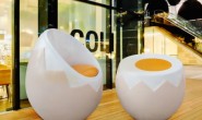 商场玻璃钢鸡蛋造型桌椅