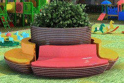 户外幼儿园组合式花池沙发